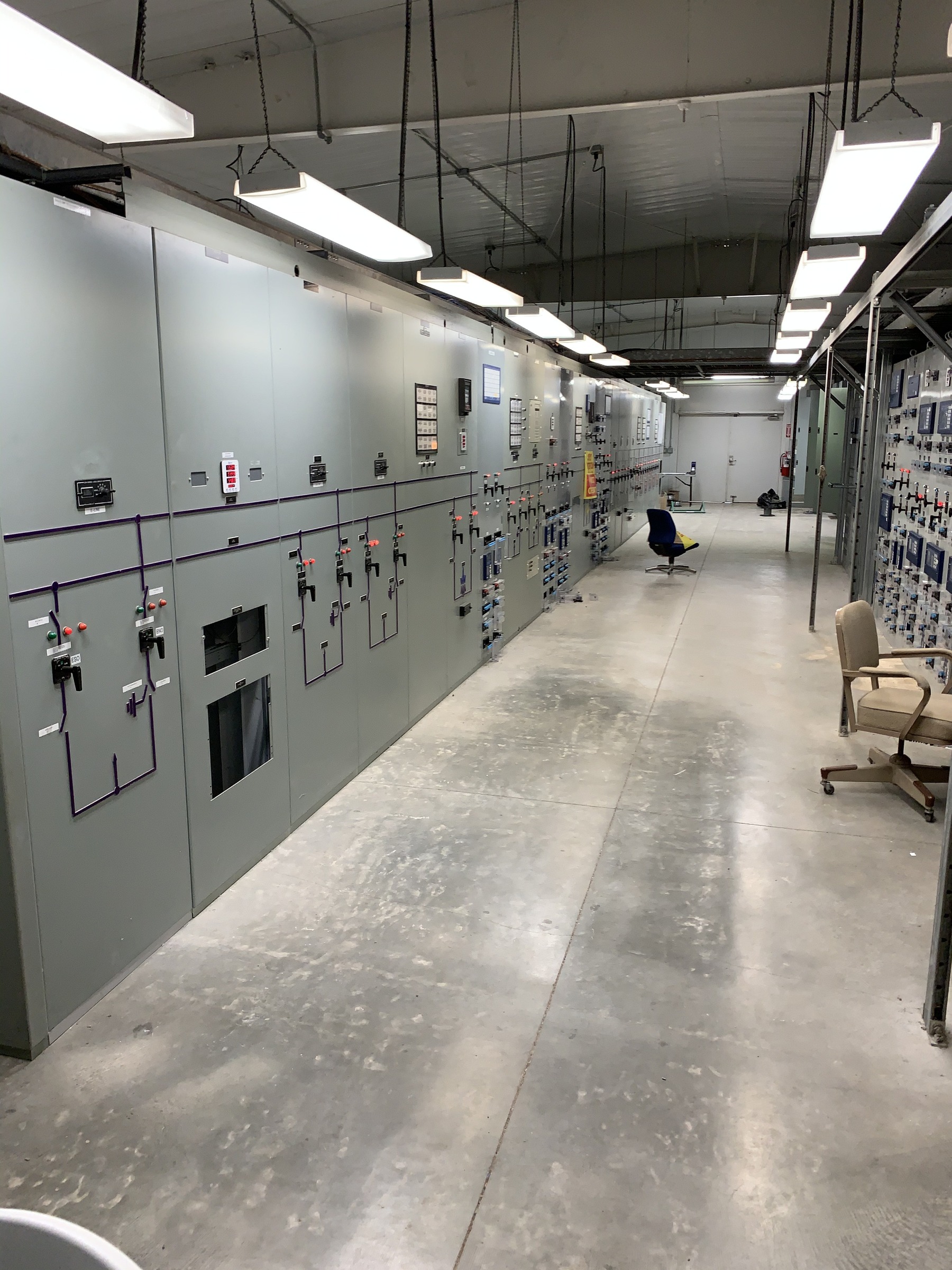 Clean commercial electrical room