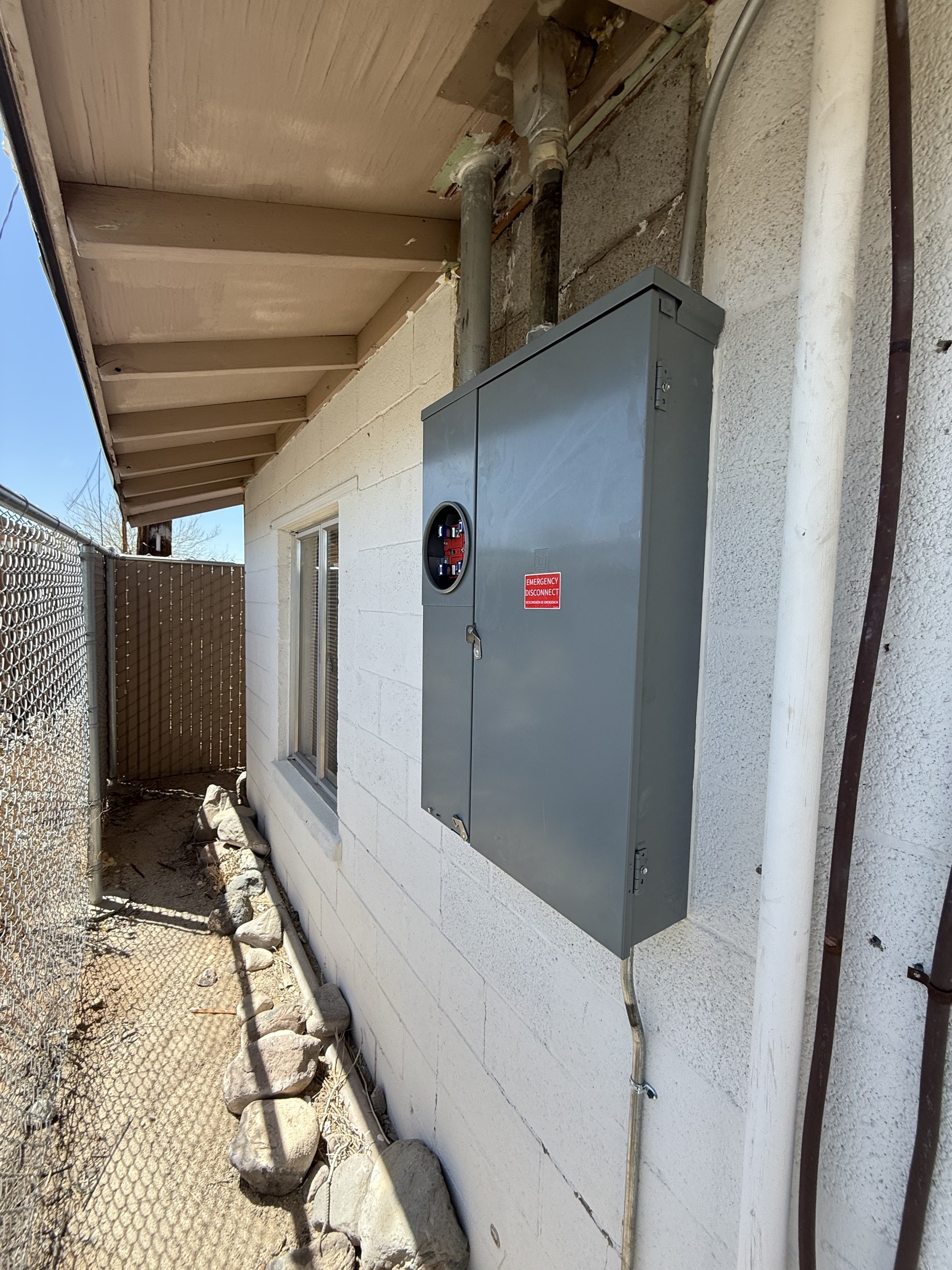 Exterior electrical panel work